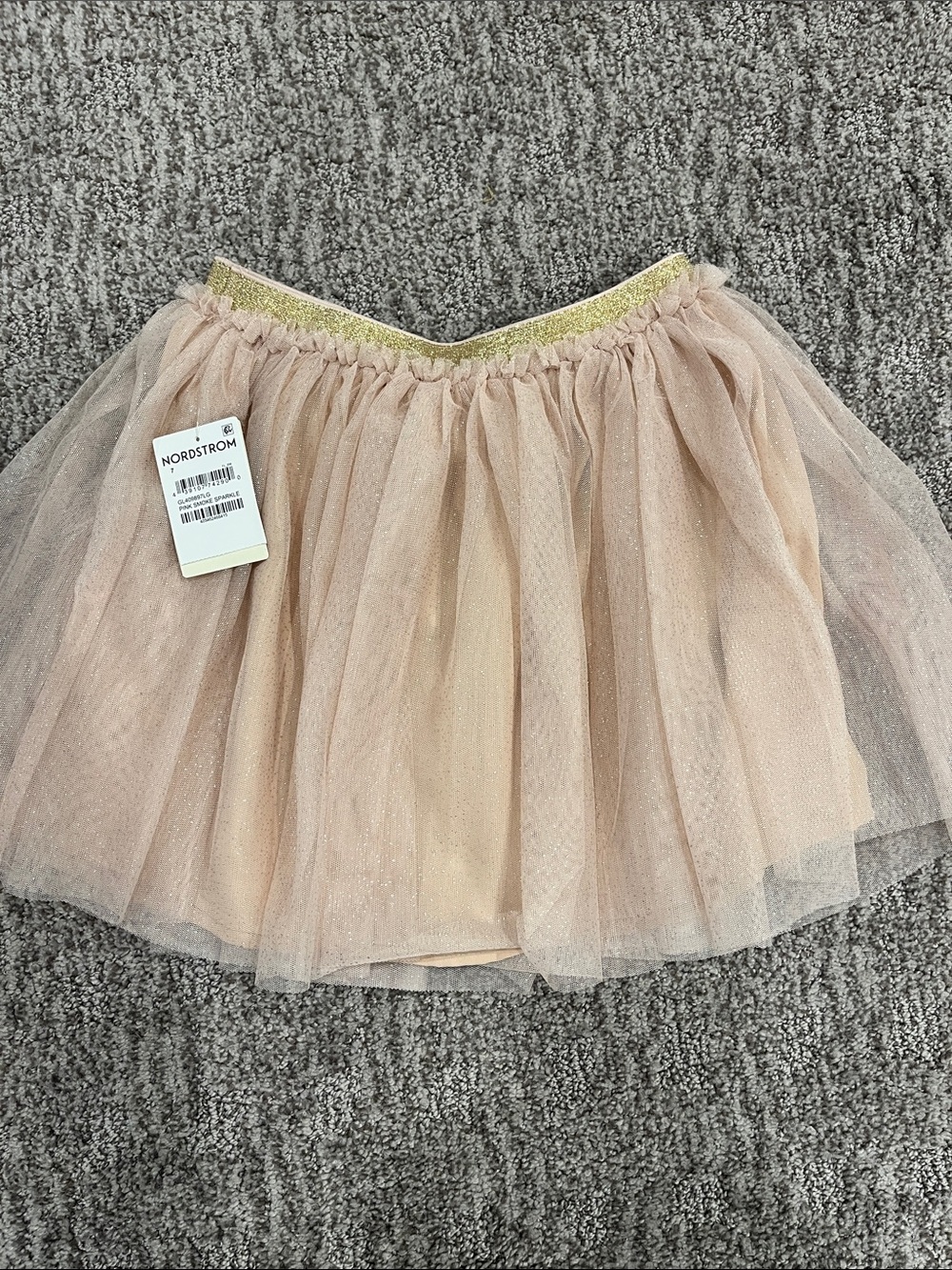 Tucker & Tate- Girls Sparkle Tulle Skirt - Blush Pink with Gold Waistband